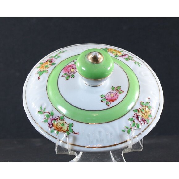 Very Unique Sugar Bowl Made in Japan 24k Gold Trim Rose Pattern 1950s GC - Picture 11 of 13